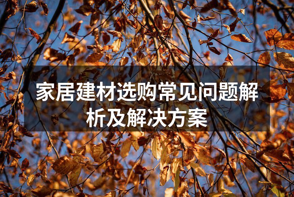 家居建材选购指南